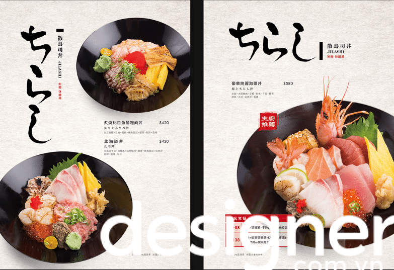 Thiết kế menu nhà hàng Nhật 1 menu nhat